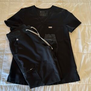 Figs Jogger One Pocket Scrub Set Black Size Petite Small